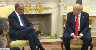 Президент США Дональд Трамп та канцлер Німеччини Фрідріх Мерц