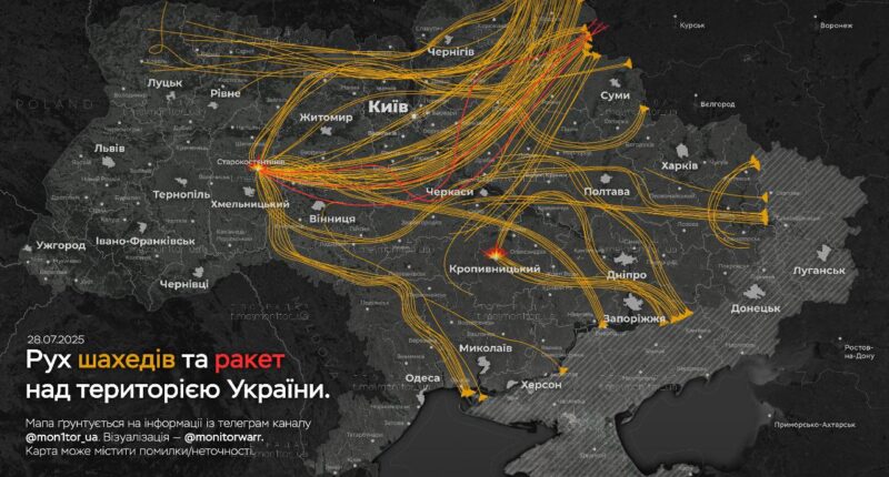 масована атака на Україну