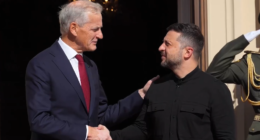 Прем'єр-міністр Норвегії Йонас Гар Стере та президент України Володимир Зеленський