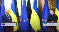Український лідер Володимир Зеленський і президент Євроради Антоніу Кошта