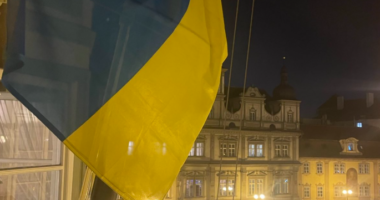 український прапор на парламенті у Чехії