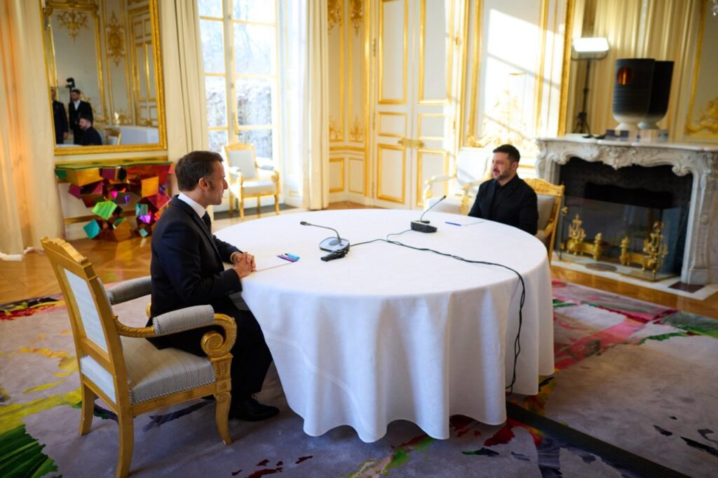 Президент України Володимир Зеленський і французький лідер Еммануель Макрон 2