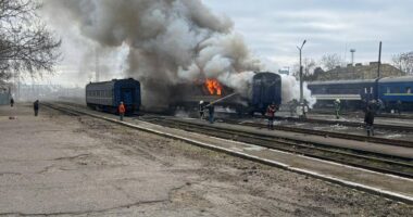 російський дрон у Миколаєві ататакував поїзд