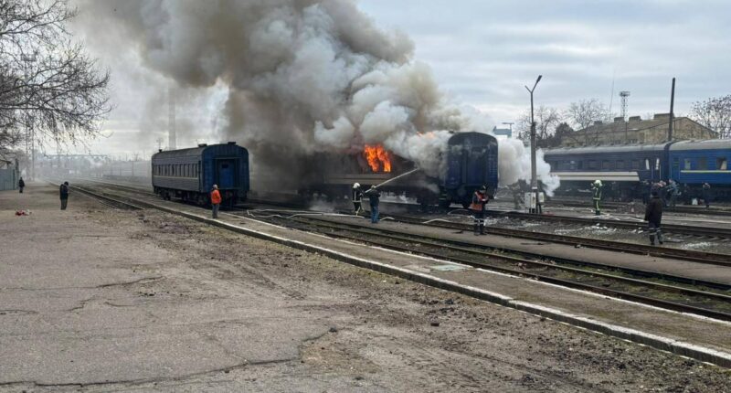 російський дрон у Миколаєві ататакував поїзд