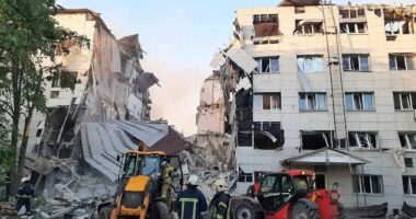 Зруйнована будівля на окупованій Луганщині