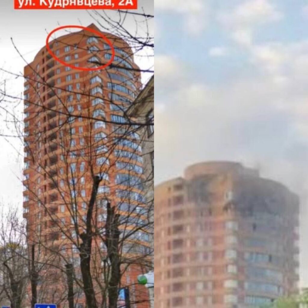 Дрон влучив у багатоповерхівку в Москві