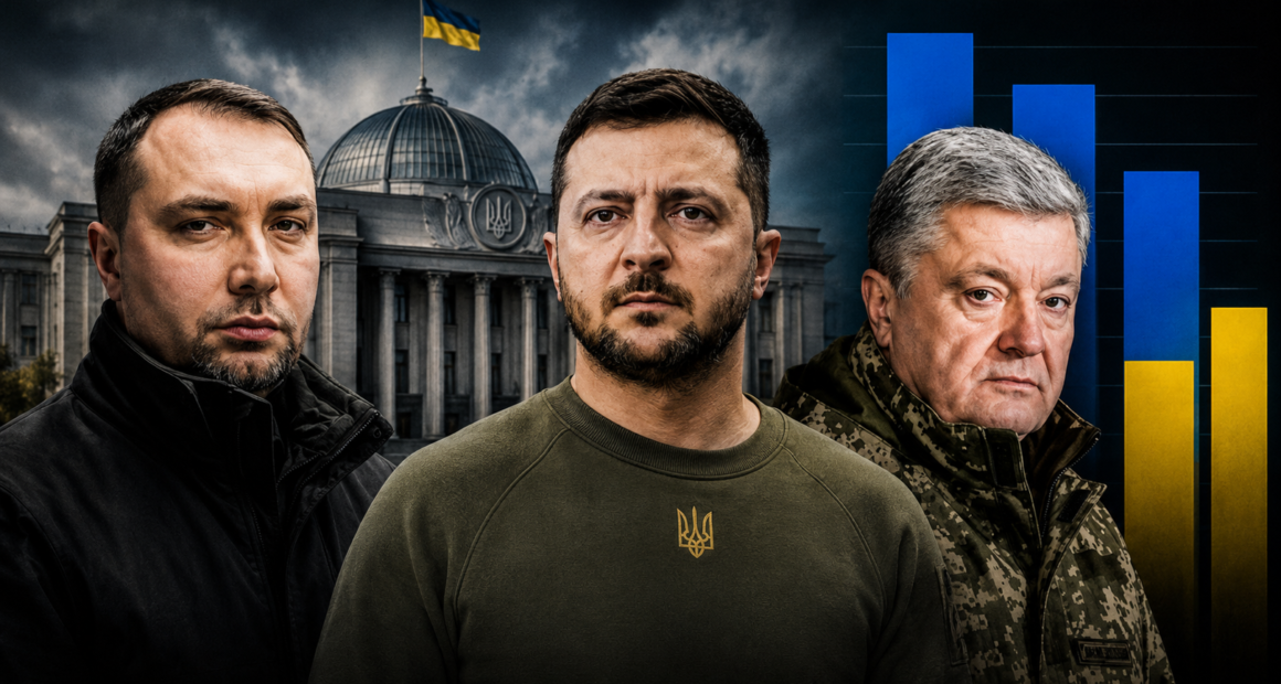 Колаж Порошенко Буданов Зеленський